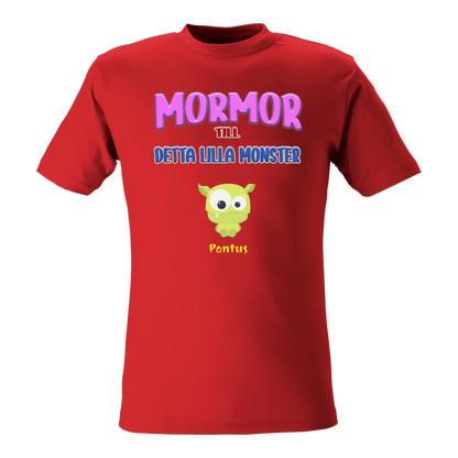 Momor lilla monster t-shirt med eget barnbarn namn Personligt tryck