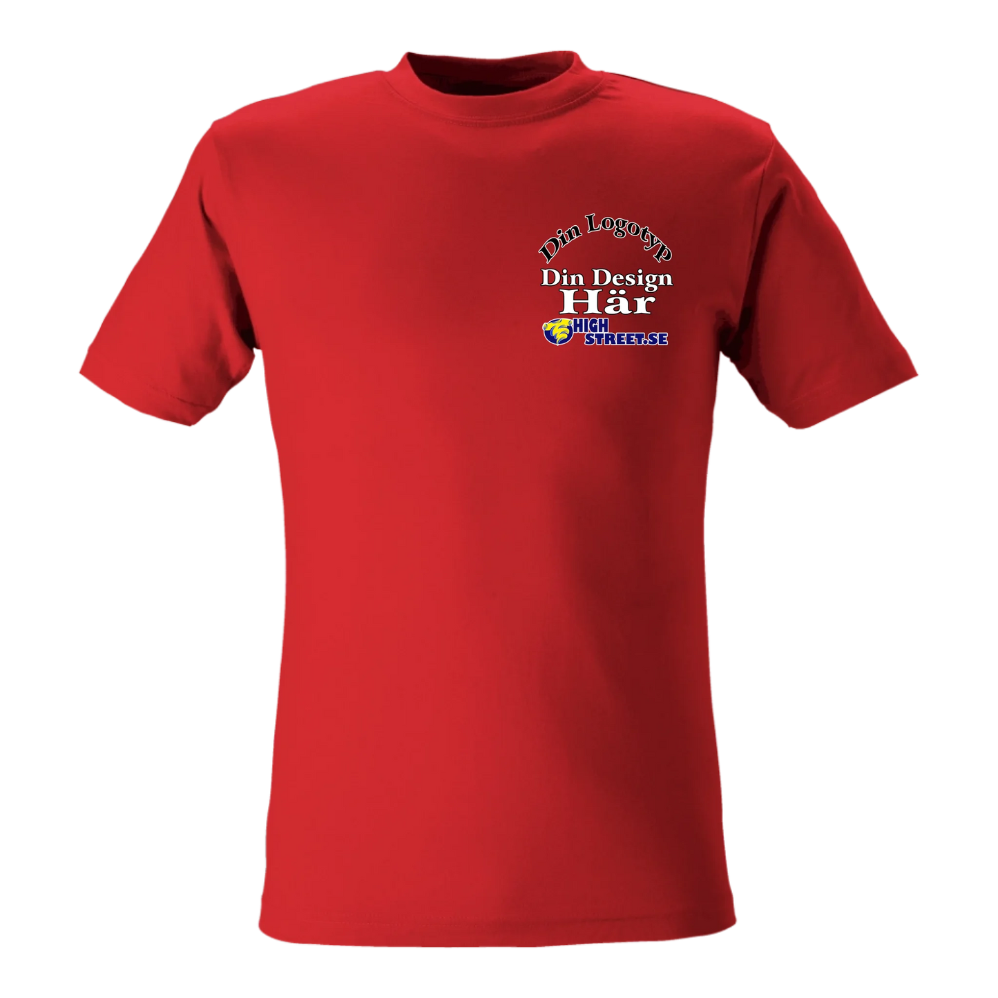 T-shirt med eget Logo brösttryck - Välj bland 10 färger