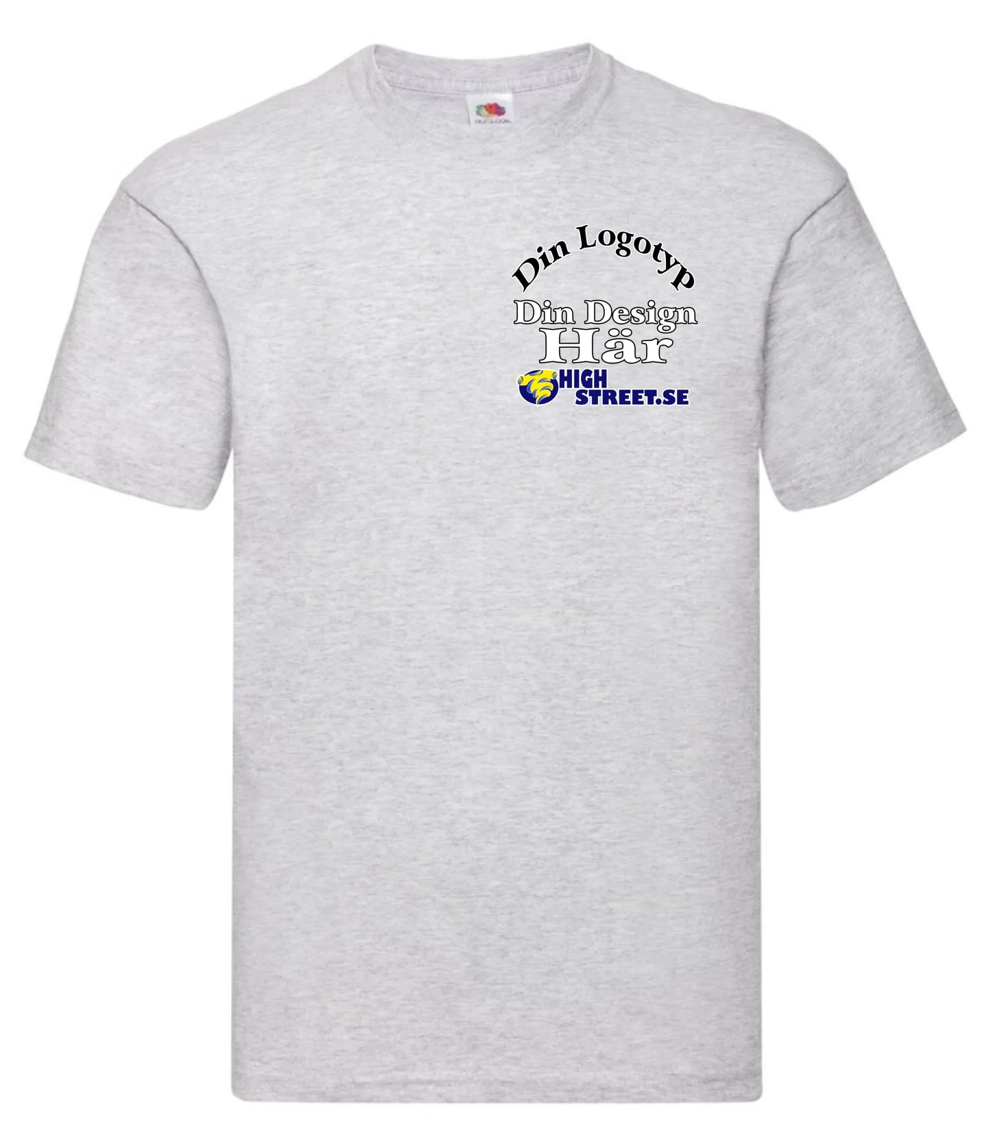 T-shirt med eget Logo brösttryck - Välj bland 10 färger