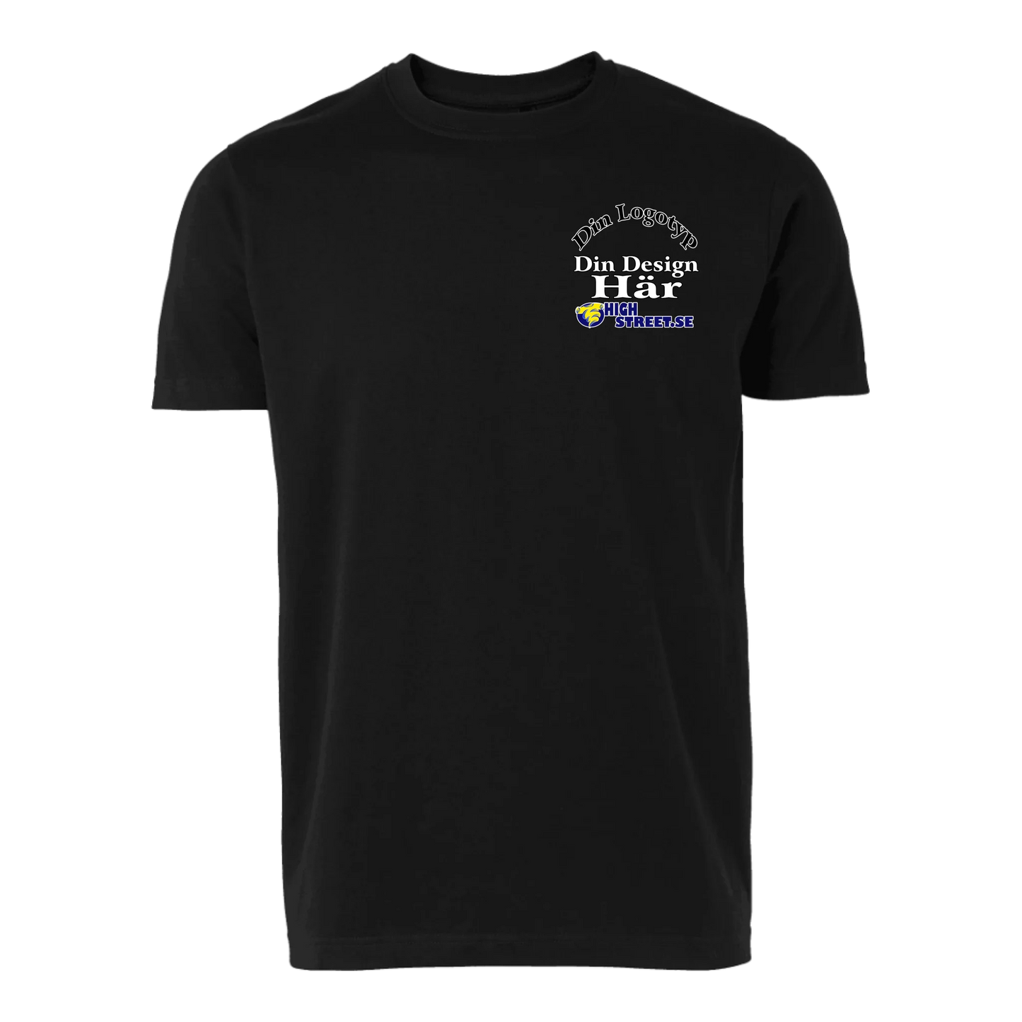 T-shirt med eget Logo brösttryck - Välj bland 10 färger
