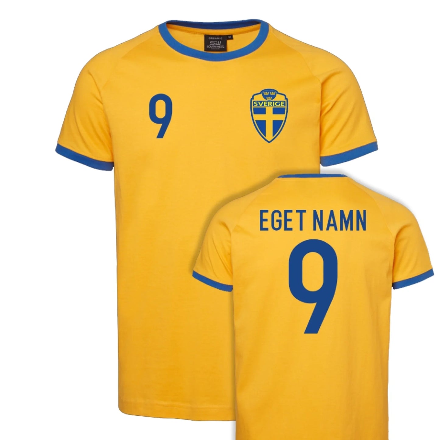 Sverige t-shirt med eget namn & nummer tryck - personlig Sweden tröja