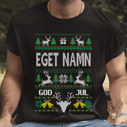 Personlig jul t-shirt eller Sweatshirt med eget namn – designa live