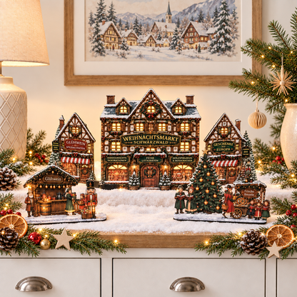 German Christmas Street julby – LED-förberedd tysk julmarknad, upp till 72 cm