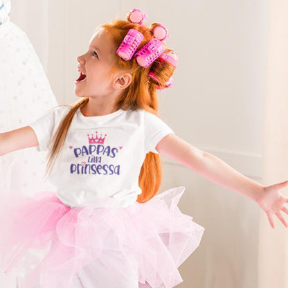 Barn vit T-shirt Pappas Lilla Prinsessa