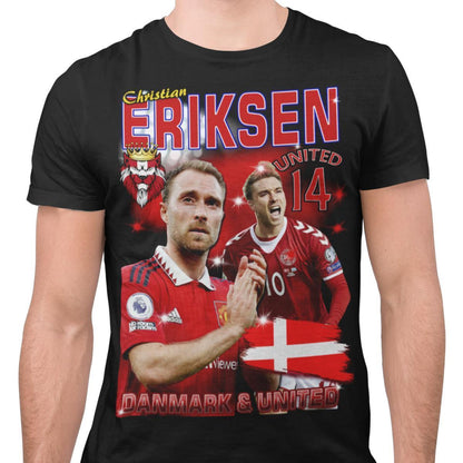 Christian Eriksen Svart united t-shirt  manchester utd Danmark