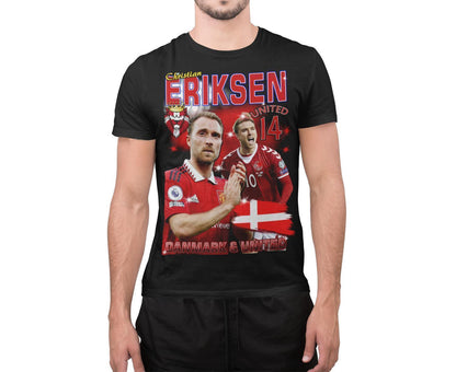 Christian Eriksen Svart united t-shirt  manchester utd Danmark