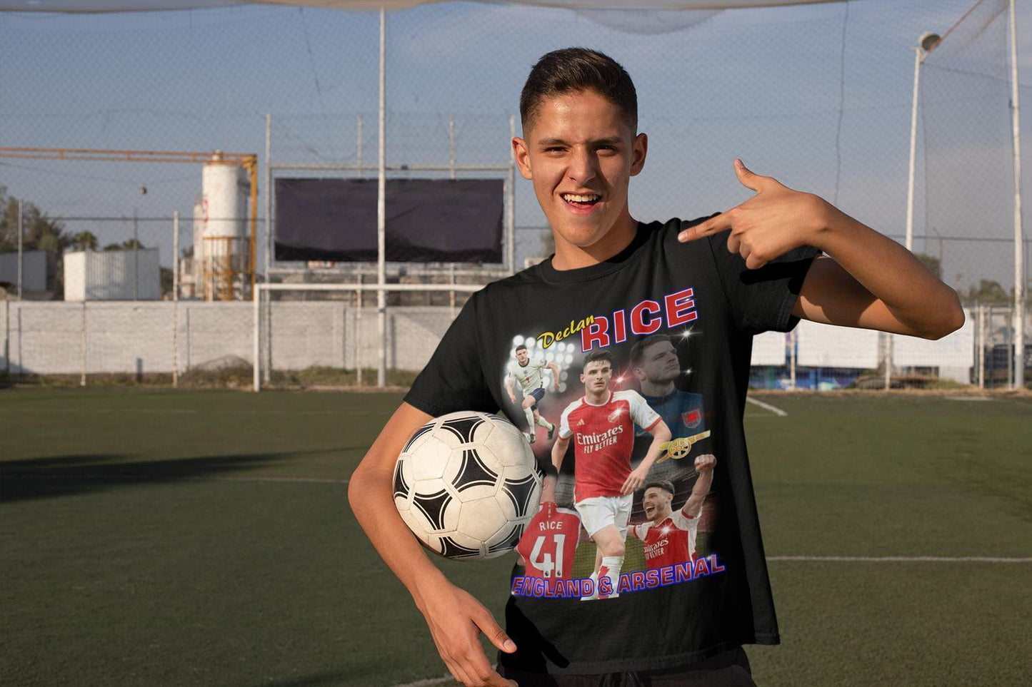 Declan Rise Svart t-shirt Arsenal & England spelare