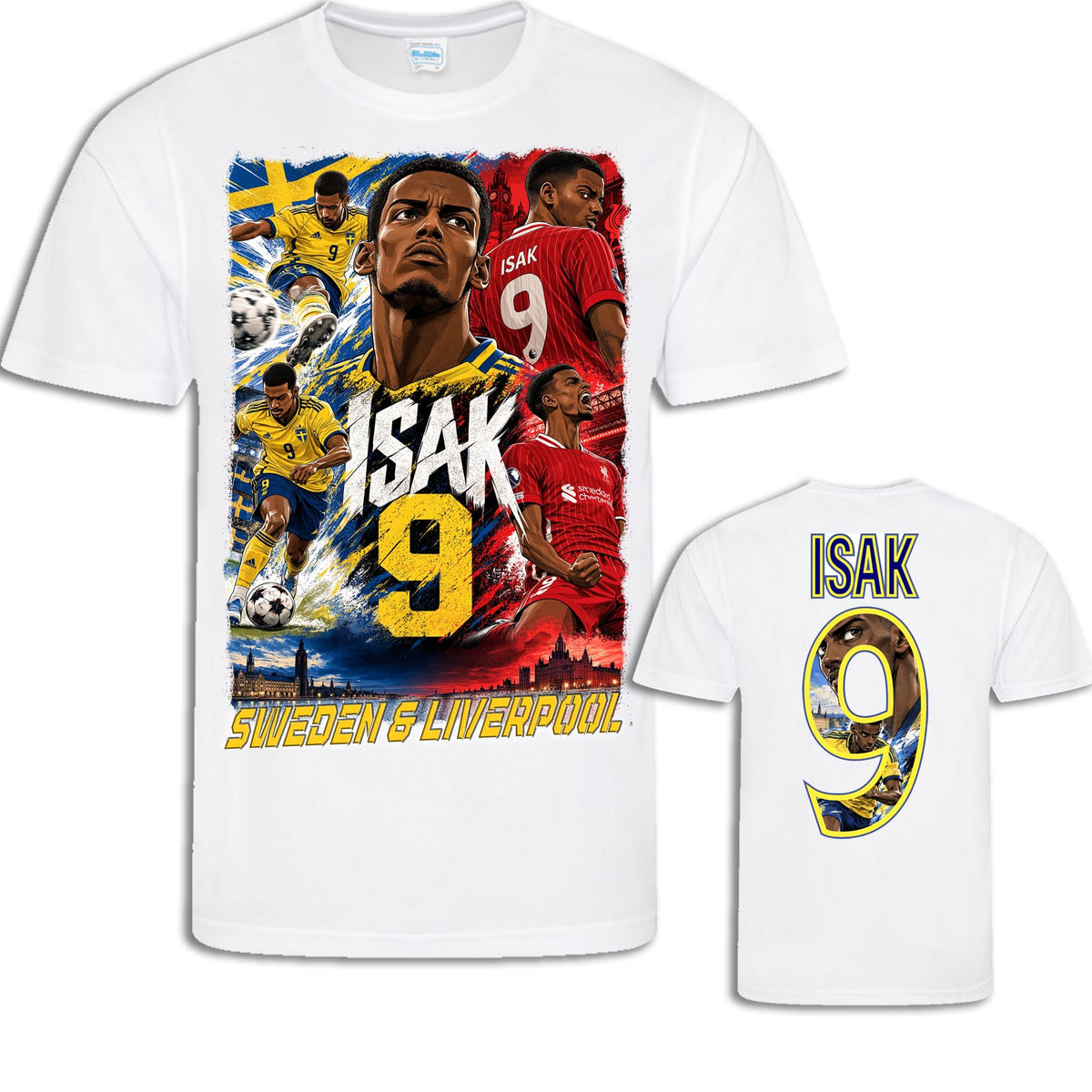 Alexander Isak Sportströja Sverige &  Liverpool t-shirt med tryck fram & bak