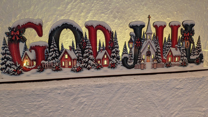 God Jul Hylla dekor med led
