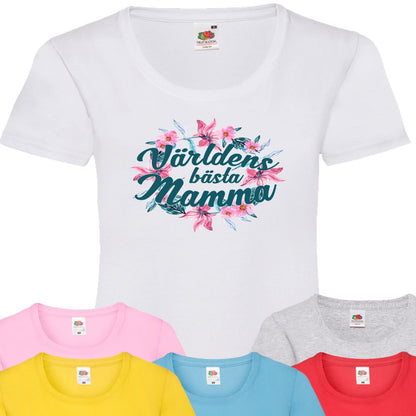 Mamma dam t-shirt - flera färger - Blom