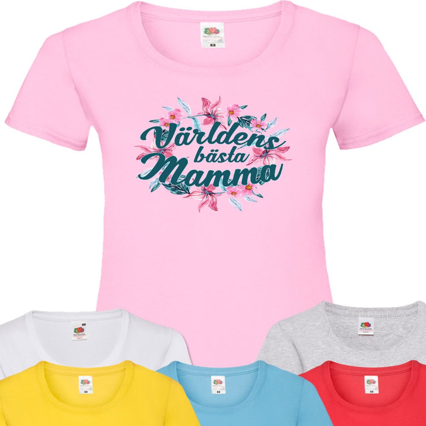 Mamma dam t-shirt - flera färger - Blom