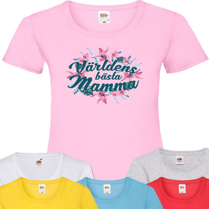 Mamma dam t-shirt - flera färger - Blom