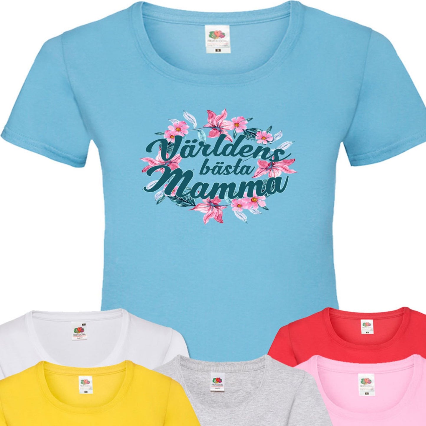 Mamma dam t-shirt - flera färger - Blom