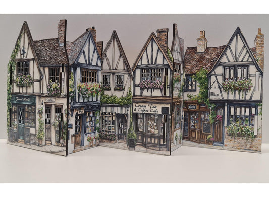 Mini byscen – LED-vänlig design by i engelsk stil -Tudor mini village