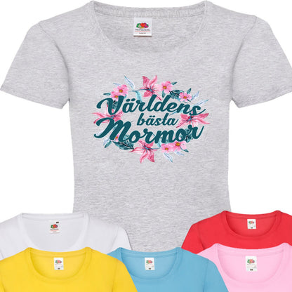 Mormor t-shirt - flera färger - Blom