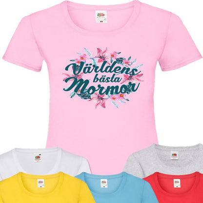 Mormor t-shirt - flera färger - Blom