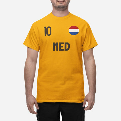 Nederländerna landslag t-shirt i orange NED & 10 fotboll VM 2026