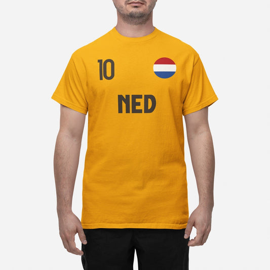 Nederländerna landslag t-shirt i orange NED & 10 fotboll VM 2026