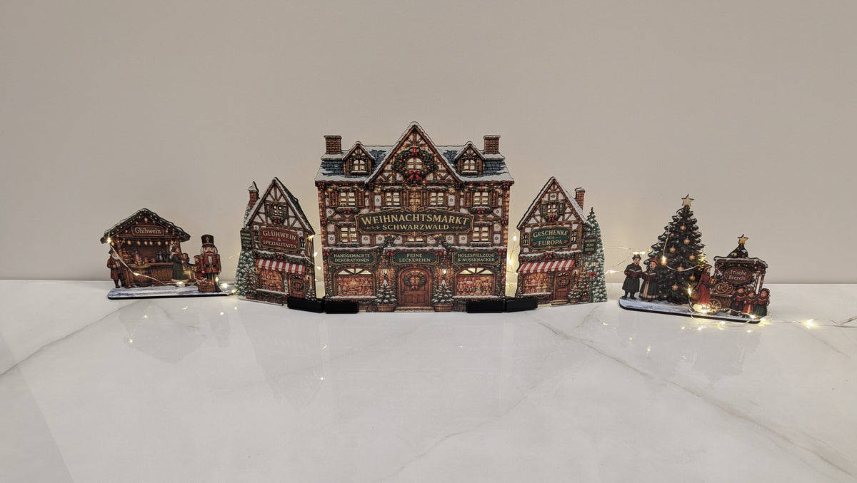 German Christmas Street julby – LED-förberedd tysk julmarknad, upp till 72 cm