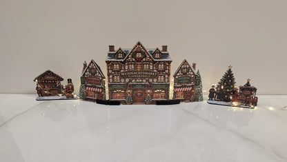 German Christmas Street julby – LED-förberedd tysk julmarknad, upp till 72 cm