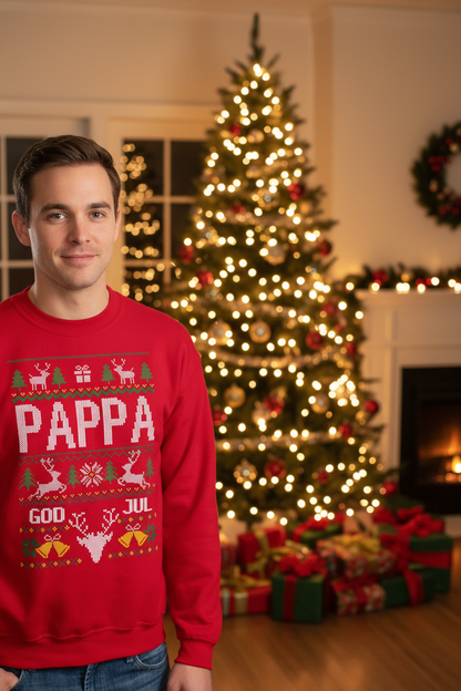 Pappa Jultröja - Christmas jumper stil röd sweatshirt