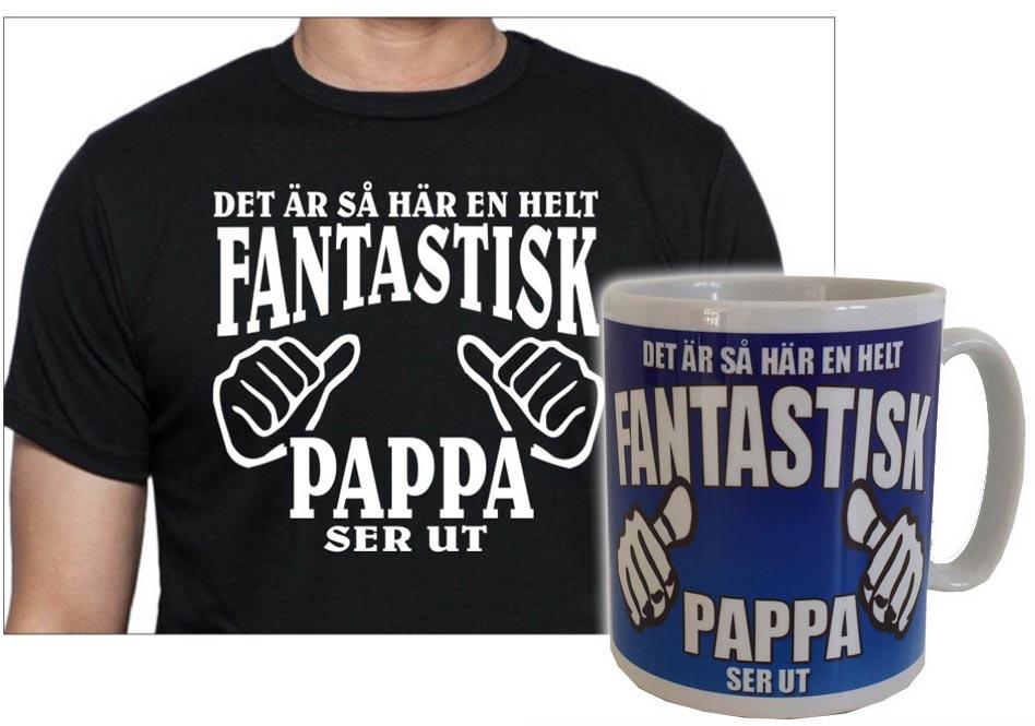 Pappa T-shirt & Mugg Paket - Hur en fantastisk Pappa ser ut