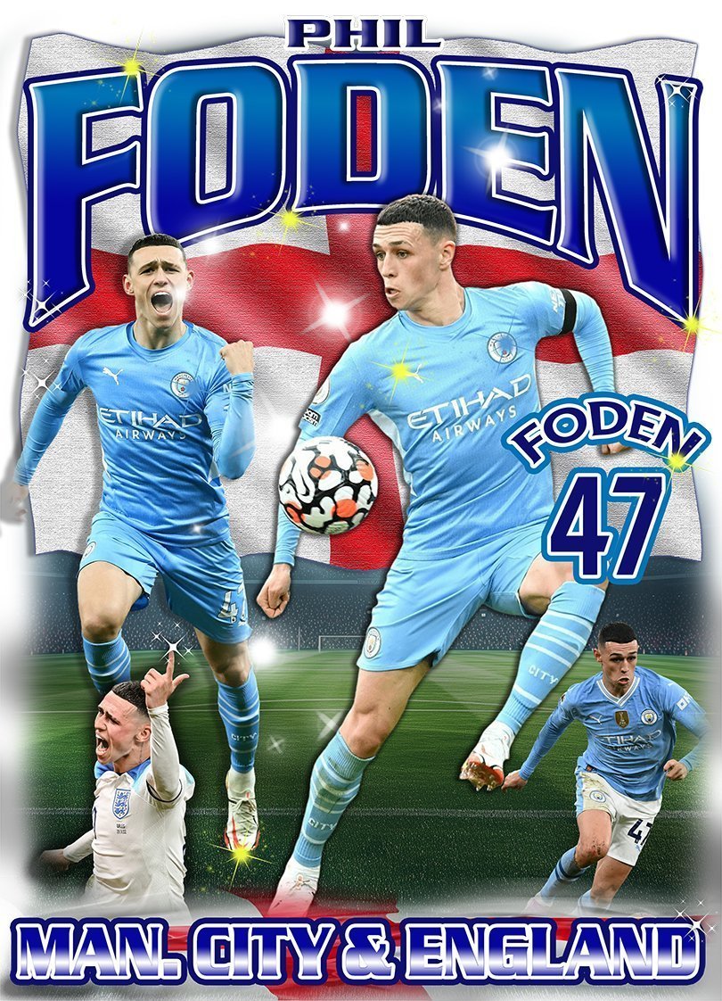 Phil Foden spelare t-shirt sportströja England  Man. city