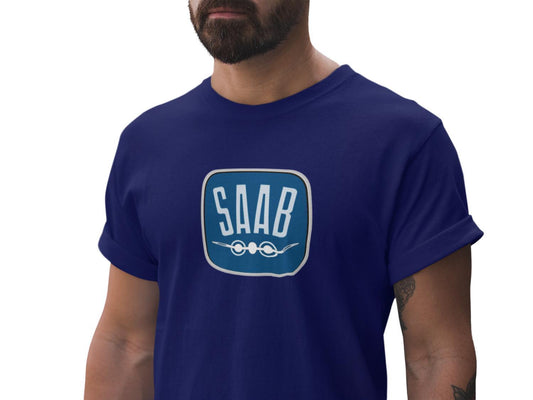 Saab klassisk logga T-shirt Marin Blå