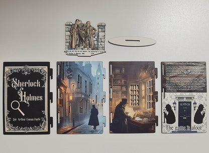 Sherlock Holmes Glow Book Scene 3D-bokkonst, hyllbelyst display för led-lampor,