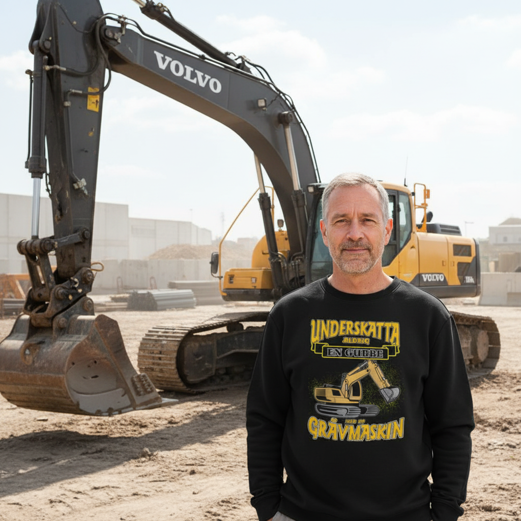 Splash grävmaskin Sweatshirt - Underskatta aldrig gubbe svart