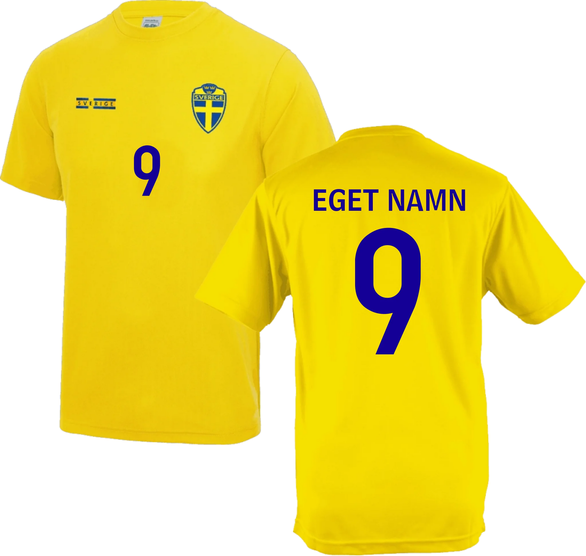 Sveige tröja med eget tryck fotbollströja namn och nummer