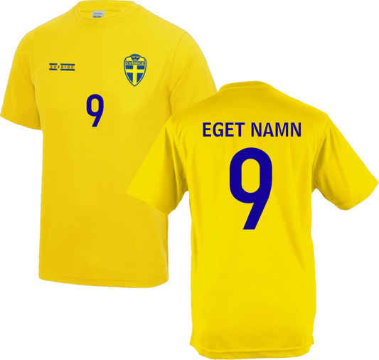 Sveige tröja med eget tryck fotbollströja namn och nummer