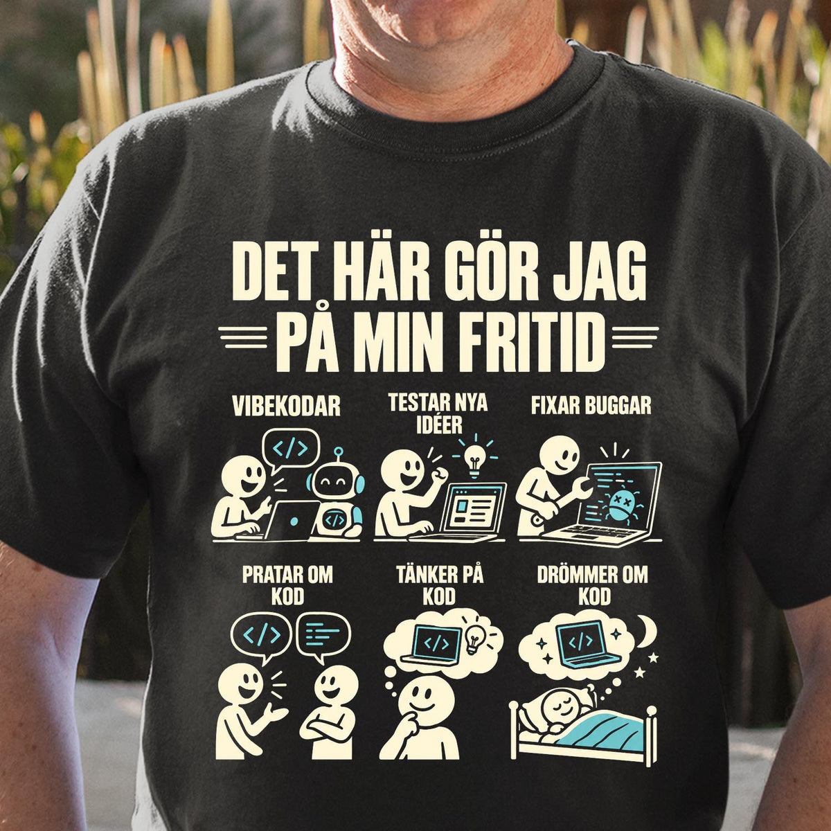 Vibekodning T-shirt - På min fritid - Present till vibe coding-entusiast