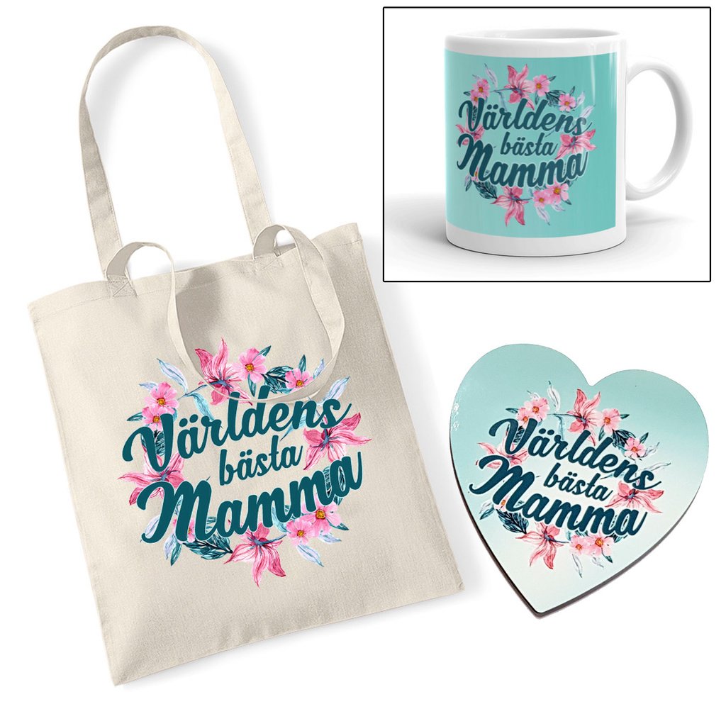 Världens bästa mamma mugg underlägg & väska - tygkasse