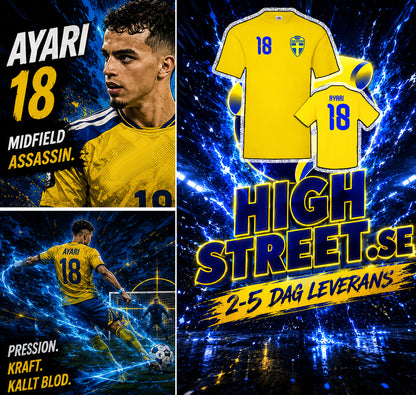 Sverige Ayari 18 T-shirt – Gul Supportertröja