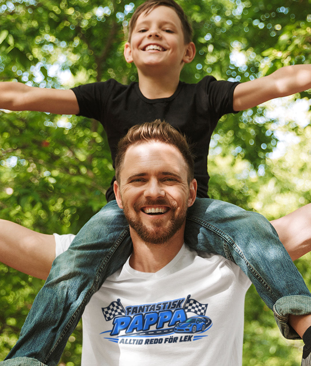 Pappas Bilbana T-shirt – Fantastisk Pappa – Tryck fram & bak – Fars dag-present