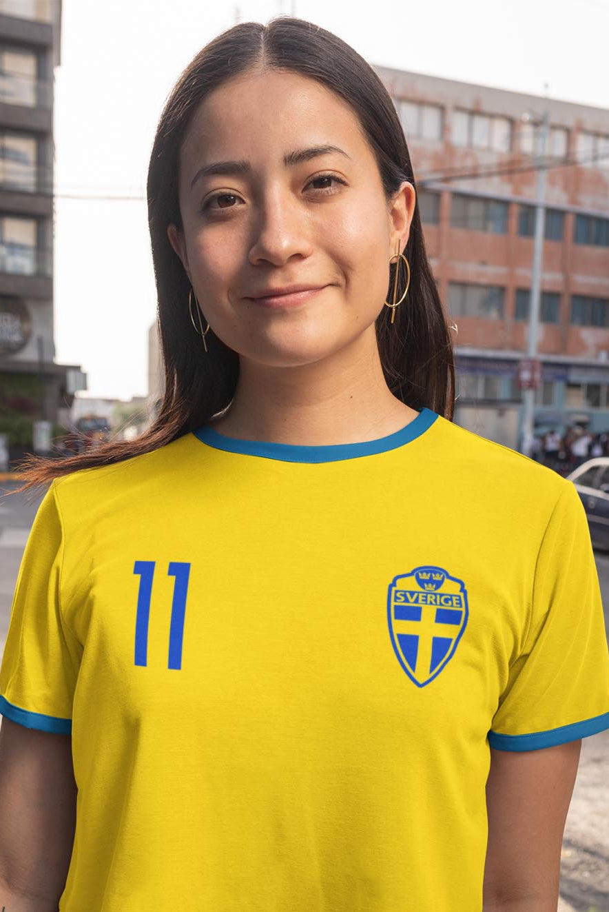 dam sverge t-shirt blackstenius fotbollströja retro