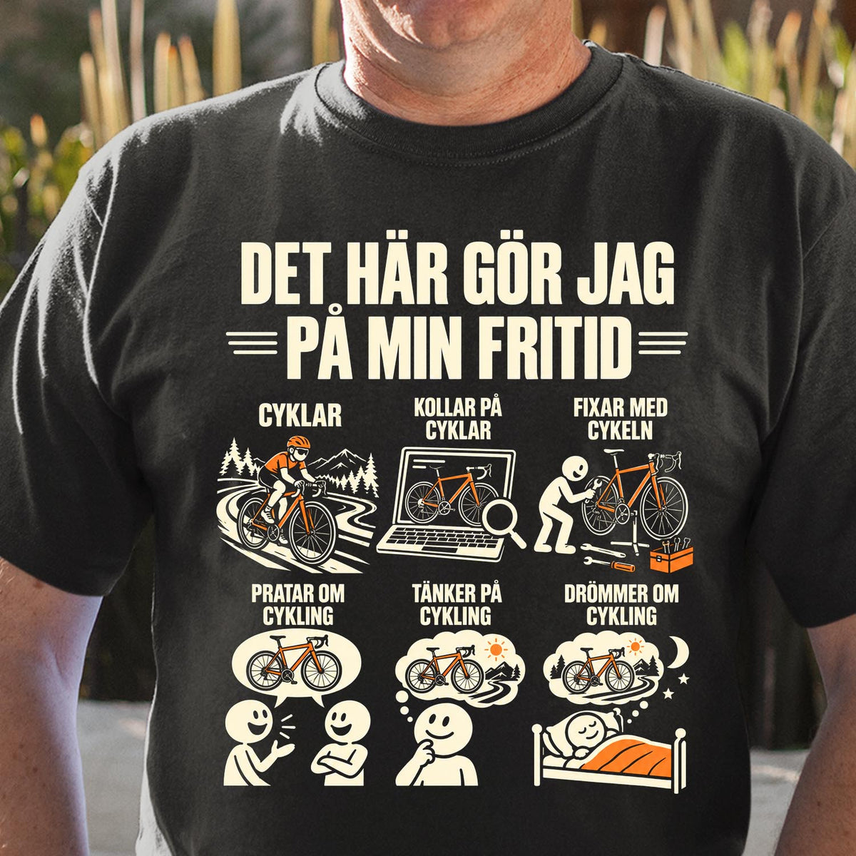 Cykling T-shirt - Det här gör jag på min fritid - Present till cyklist