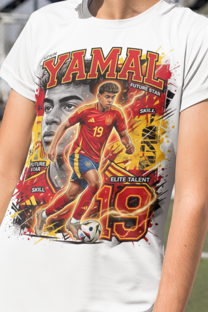 Spanien Yamal 19 T-shirt – Polyester Sporttröja med tryck fram & bak