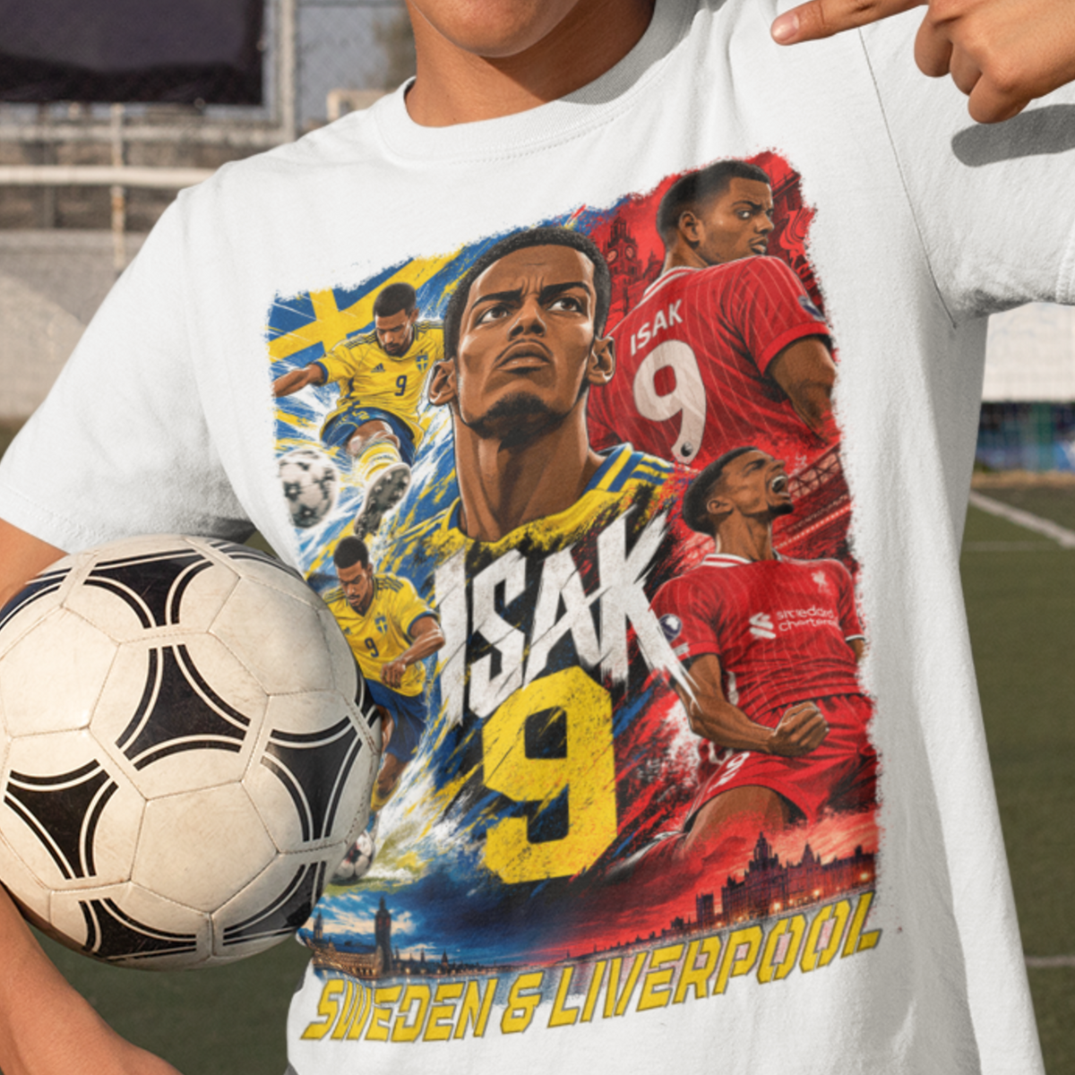 Alexander Isak Sportströja Sverige &  Liverpool t-shirt med tryck fram & bak