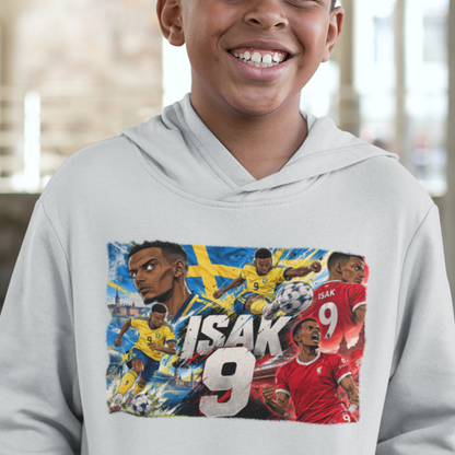 Alexander Isak Hoodie Barn – Sverige & Liverpool – Askgrå