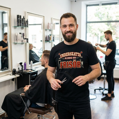 Yrkes T-shirt  - Underskatta aldrig en Frisor