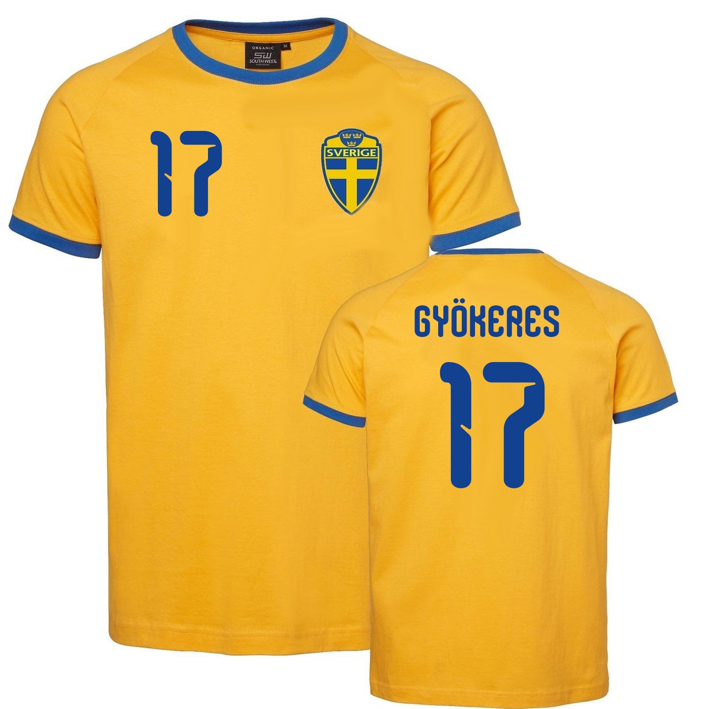 Sverige Supporter T-shirt – Gyökeres 17 Ringer sweden t-tröja tryck fram & bak