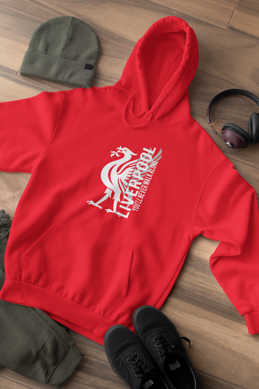 Liverpool huvtröja logo Hoodie Sweatshirt - Never walk alone