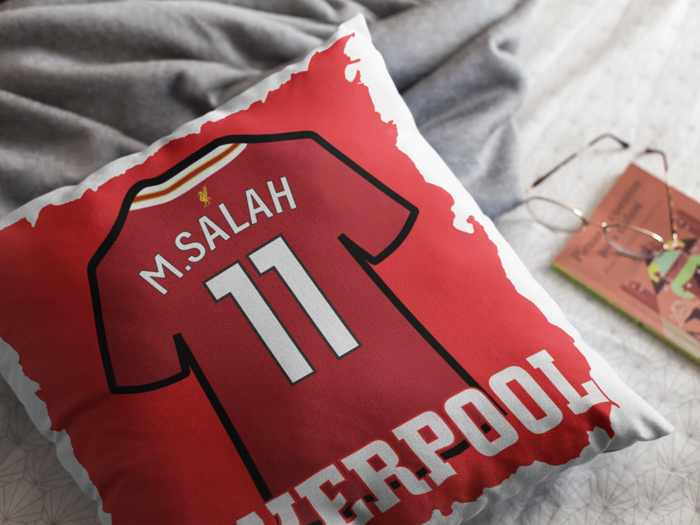 Mo Salah Kuddfodral med fotbollströja tryck designLiverpool