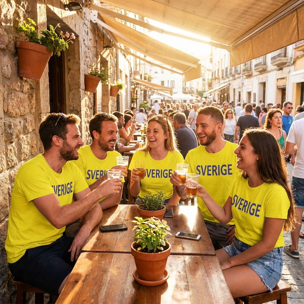 Sverige T-shirt – Gul med tryck fram