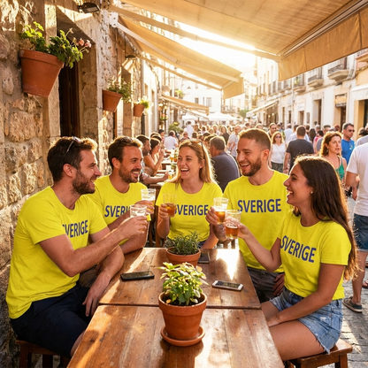 Sverige T-shirt – Gul med tryck fram