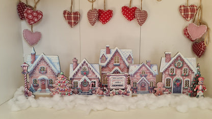 pepparkaksbyscen Placera LED-lampor för upplysta fönster pepparkaka
