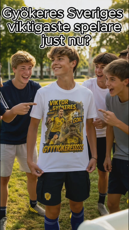 Viktor Gyökeres 17 T-shirt Barn & Vuxen – Sverige Fotbollströja med Tryck Fram & Bak