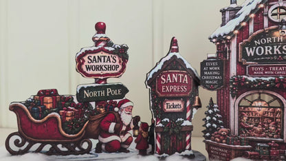 Santa’s Workshop julby – LED-förberedd tomteverkstad, upp till 72 cm
